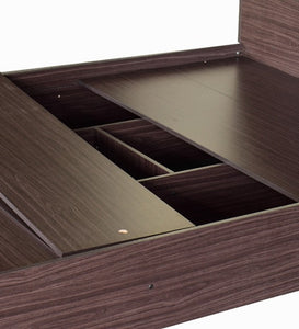 Detec™ Blackline Queen Size Bed with Storage in Walnut Finish