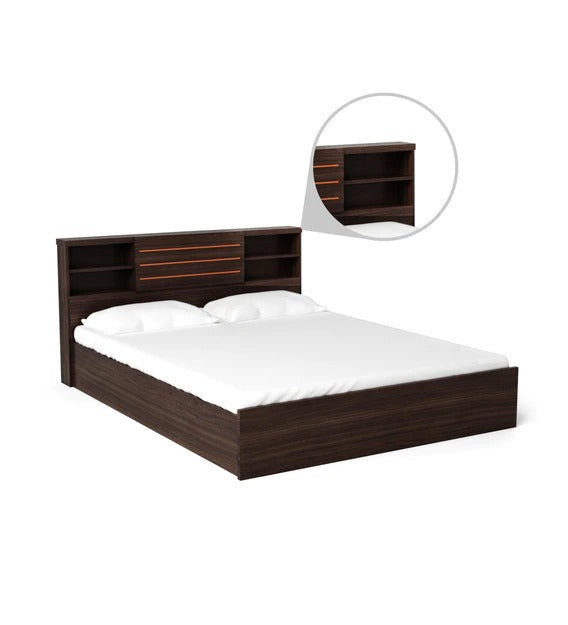 Detec™ Queen Size Bed with Storage in Wenge Finish
