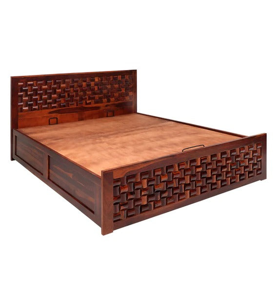 Detec™ ueen Size Bed with Storage in Honey Finish