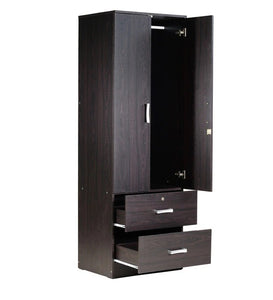 etec™ Bedroom Set ( Queen Size Bed with Storage, 2 Door Wardrobe & Two Bedside Table ) in Wenge Finish