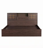 Load image into Gallery viewer, Detec™ Queen Size Bed with Storage in Walnut Finish Engineered Wood Material 

