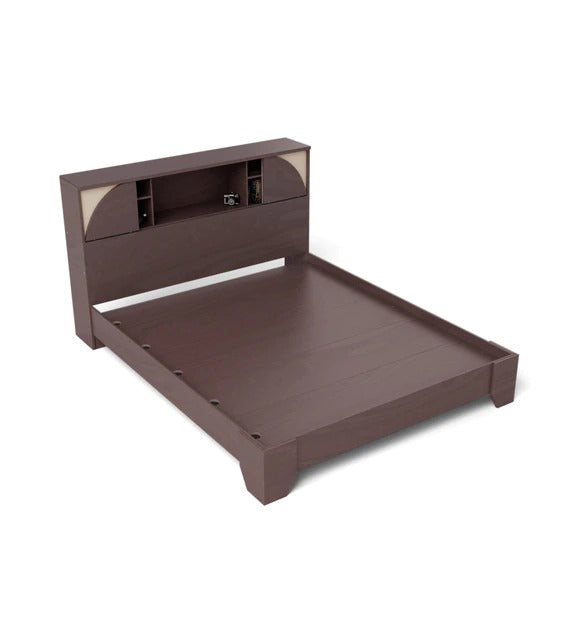 Detec™ Queen Size Bed with Headboard Storage in Wenge Finish