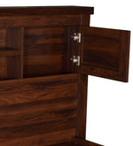 Load image into Gallery viewer, Detec™ Queen Size Bed with Headboard Storage in Walnut Finish
