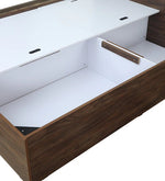 Load image into Gallery viewer, Detec™ Queen Size Bed with Headboard &amp; Box Storage in Natural Walnut Colour
