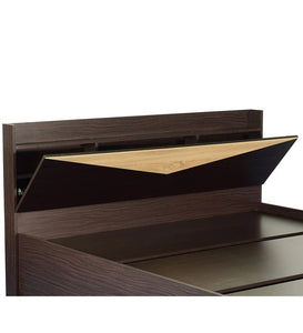 Detec™ Queen Size Bed with Headboard Storage in Walnut Finish