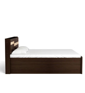 Detec™ Queen Size Bed with Headboard Storage in Walnut Finish