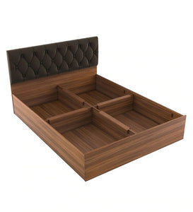 Detec™ Queen Size Bed with Storage in Exotic Teak Finish