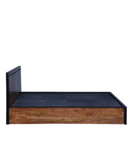 Detec™ Solid Wood Queen Size Bed with Storage in Dual Tone Finish