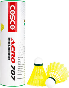 Detec™Cosco Aero 787 Yellow Nylon Shuttle Cocks (Per Box 6 Pcs)