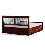 Load image into Gallery viewer, Detec™ Solid Wood Queen Size Bed with Storage in Honey Oak Finish
