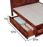 Load image into Gallery viewer, Detec™ Solid Wood Queen Size Bed with Storage in Honey oak Finish
