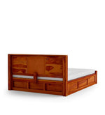 Load image into Gallery viewer, Detec™ Solid Wood Queen Size Bed With Storage In Honey Oak Finish
