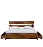 गैलरी व्यूवर में इमेज लोड करें, Detec™ Solid Wood Queen Size Bed with Storage in Provincial Teak Finish
