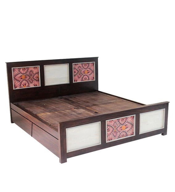 Detec™ Queen Size Bed with Storage in Walnut Finish