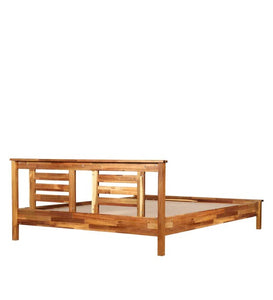 Detec™ Solid Wood Queen Size Bed in Natural Wood Finish