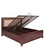 Load image into Gallery viewer, Detec™ Queen Size Bed with Storage in Walnut &amp; Beige Finish
