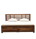 Load image into Gallery viewer, Detec™ Solid Wood Queen Size Bed With Storage In Provincial Teak Finish
