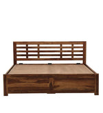 Load image into Gallery viewer, Detec™ Solid Wood Queen Size Bed With Storage In Provincial Teak Finish
