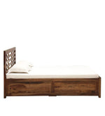 Load image into Gallery viewer, Detec™ Solid Wood Queen Size Bed With Storage In Provincial Teak Finish
