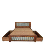 Load image into Gallery viewer, Detec™ Queen Size Bed with Storage in Teak Finish
