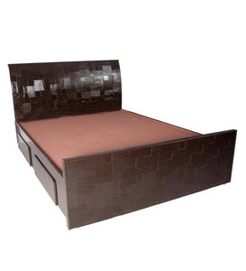 Detec™ Queen Size Bed with Storage in Dark Brown Colour