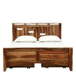Load image into Gallery viewer, Detec™ Solid Wood Queen Size Bed With Storage In Rustic Teak Finish
