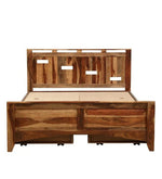 Load image into Gallery viewer, Detec™ Solid Wood Queen Size Bed With Storage In Rustic Teak Finish
