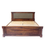 Load image into Gallery viewer, Detec™ Queen Size Hand Painted Bed with Storage in Teak Finish
