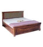 Load image into Gallery viewer, Detec™ Queen Size Hand Painted Bed with Storage in Teak Finish
