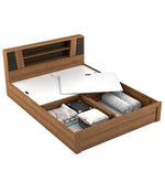 Load image into Gallery viewer, Detec™ Queen Size Bed with Storage Natural Teak Finish
