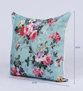 Detec™ Digital Printed Jute Floral Pattern 24x24 Inch Cushion Covers (Set Of 5)