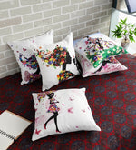 Load image into Gallery viewer, Detec™ Digital Printed Jute Floral Pattern 24x24 Inch Cushion Covers (Set Of 5)
