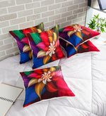 Load image into Gallery viewer, Detec™ Digital Printed Jute Floral Pattern 24x24 Inch Cushion Covers (Set Of 5)
