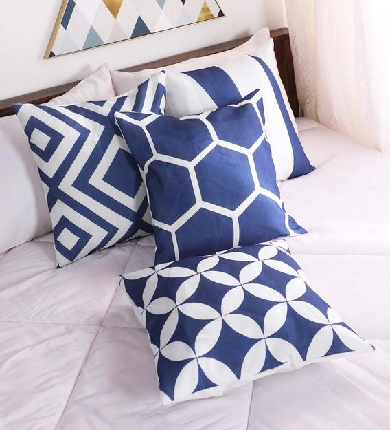 Detec™ Jute Geometric Pattern 24x24 Inch Cushion Covers (Set Of 4)