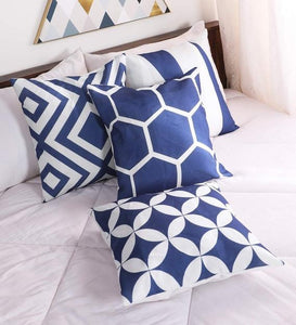 Detec™ Jute Geometric Pattern 24x24 Inch Cushion Covers (Set Of 4)