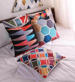 Load image into Gallery viewer, Detec™ Jute Geometric Pattern 12x12 Inch Cushion Covers (Set Of 5)
