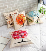 Load image into Gallery viewer, Detec™ Digital Printed Jute Floral Pattern 16x16 Inch Cushion Covers (Set Of 5)

