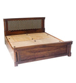 Load image into Gallery viewer, Detec™ Queen Size Hand Painted Bed with Storage in Teak Finish
