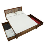 Load image into Gallery viewer, Detec™ Solid Wood Queen Size Bed with Box Storage in Provincial Teak Finish
