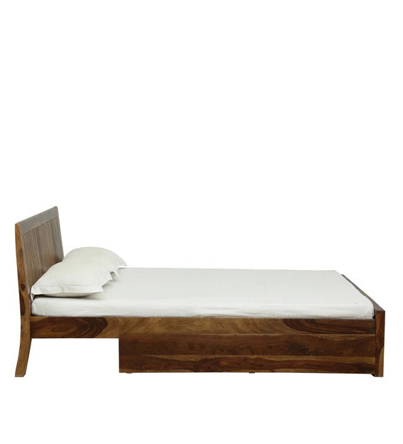 Detec™ Solid Wood Queen Size Bed with Box Storage in Provincial Teak Finish