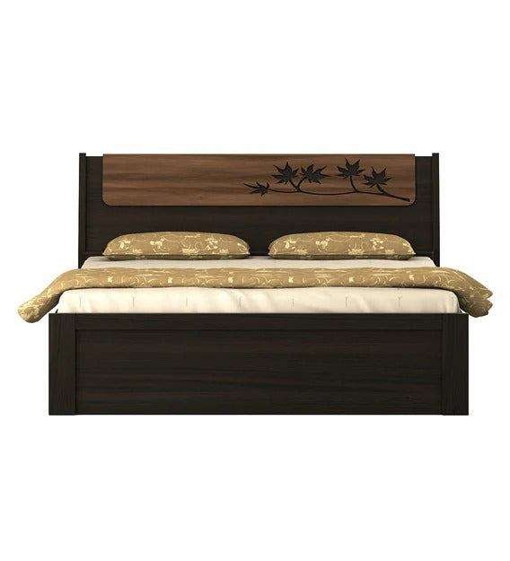 Detec™ Queen Size Bed with Storage in Fumed Oak Melamine Finish