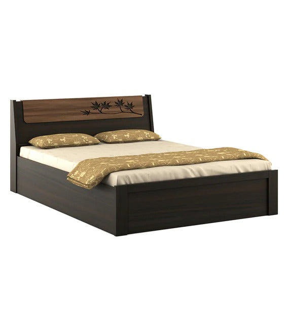 Detec™ Queen Size Bed with Storage in Fumed Oak Melamine Finish
