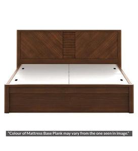 Detec™ Queen Size Bed with Storage in Rigato Walnut Finish