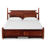 Load image into Gallery viewer, Detec™ Solid Wood Queen Size Bed with Storage in Honey Oak Finish
