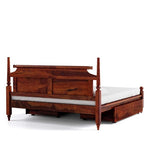 Load image into Gallery viewer, Detec™ Solid Wood Queen Size Bed with Storage in Honey Oak Finish
