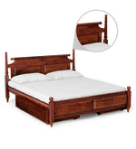 Load image into Gallery viewer, Detec™ Solid Wood Queen Size Bed with Storage in Honey Oak Finish
