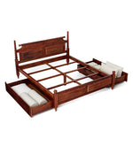 Load image into Gallery viewer, Detec™ Solid Wood Queen Size Bed with Storage in Honey Oak Finish
