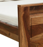 Load image into Gallery viewer, Detec™ Solid Wood Queen Size Bed With Storage In Rustic Teak Finish
