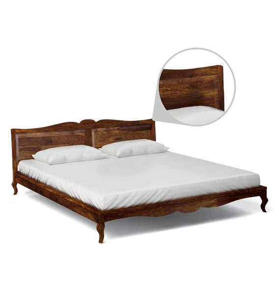 Detec™ Solid Wood Queen Size Bed In Provincial Teak Finish