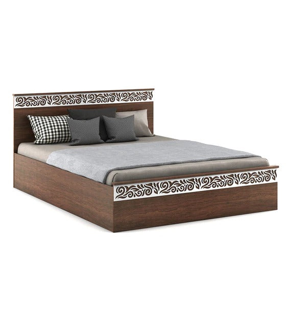 Detec™ Queen Size Bed with Storage in Brazilian Walnut Finish